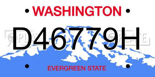 D46779H Washington License Plate
