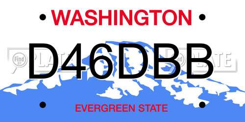 D46DBB Washington License Plate