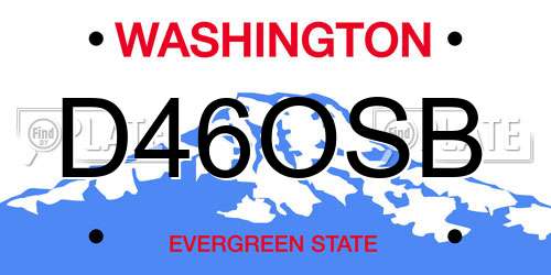 D46OSB Washington License Plate