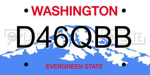 D46QBB Washington License Plate