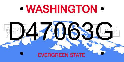 D47063G Washington License Plate