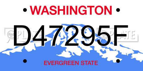 D47295F Washington License Plate