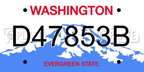 D47853B Washington License Plate