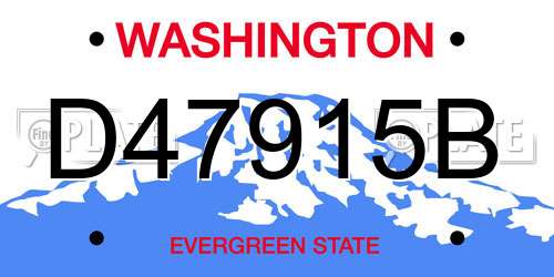 D47915B Washington License Plate