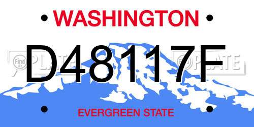 D48117F Washington License Plate