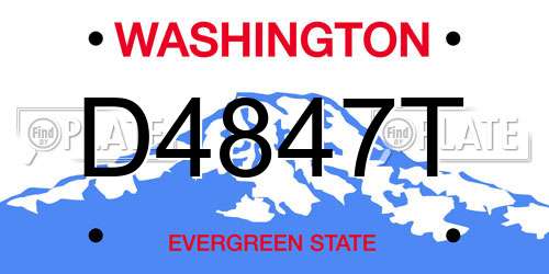 D4847T Washington License Plate