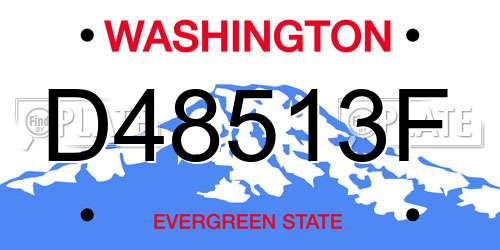 D48513F Washington License Plate