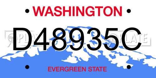 D48935C Washington License Plate