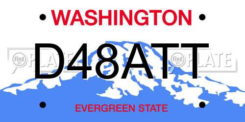 D48ATT Washington License Plate