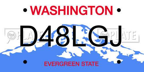 D48LGJ Washington License Plate