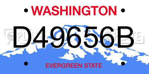 D49656B Washington License Plate