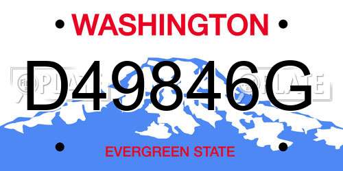 D49846G Washington License Plate
