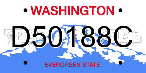 D50188C Washington License Plate