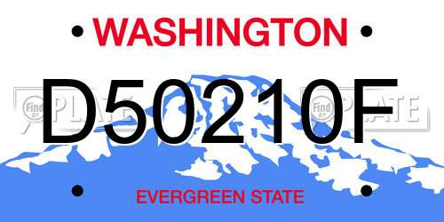 D50210F Washington License Plate