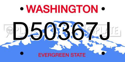 D50367J Washington License Plate