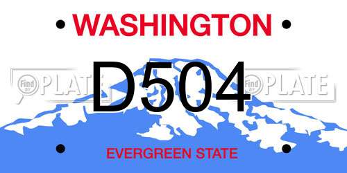 D504 Washington License Plate