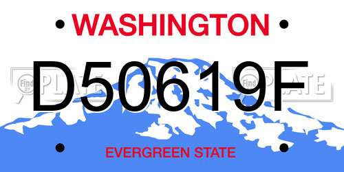 D50619F Washington License Plate