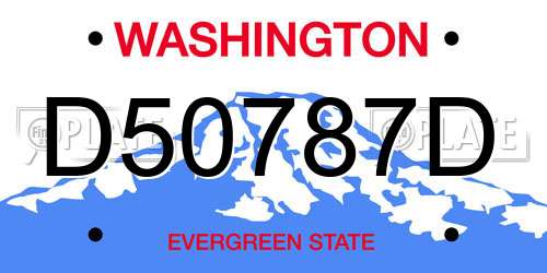 D50787D Washington License Plate
