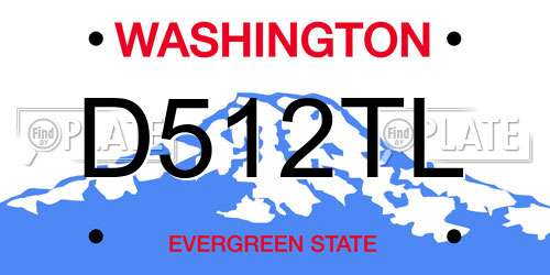 D512TL Washington License Plate