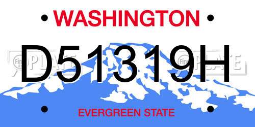 D51319H Washington License Plate