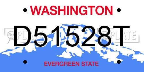 D51528T Washington License Plate