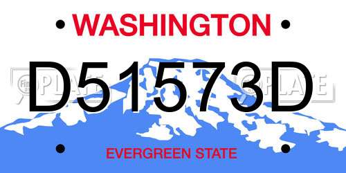 D51573D Washington License Plate
