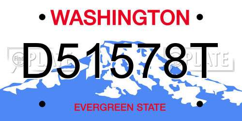 D51578T Washington License Plate