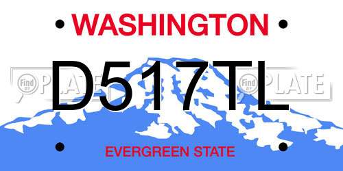 D517TL Washington License Plate