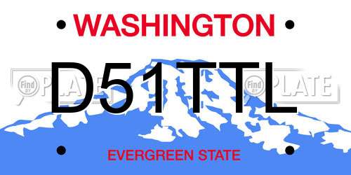 D51TTL Washington License Plate