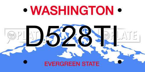 D528TI Washington License Plate