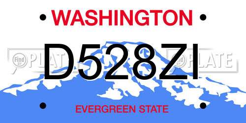 D528ZI Washington License Plate