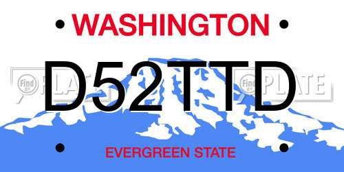 D52TTD Washington License Plate