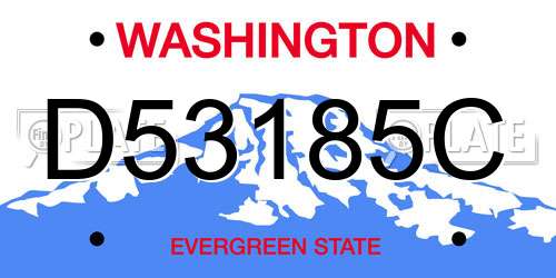 D53185C Washington License Plate