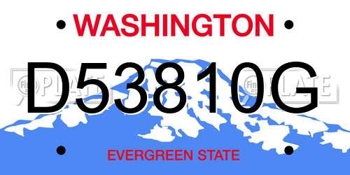 D53810G Washington License Plate