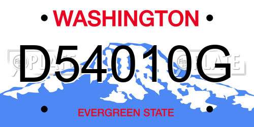 D54010G Washington License Plate