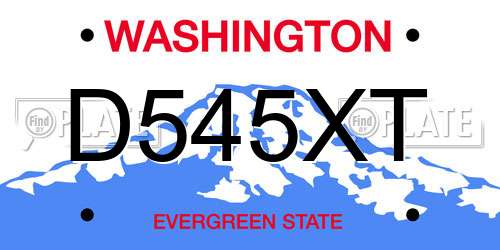 D545XT Washington License Plate