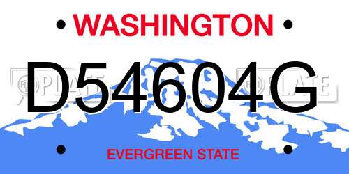 D54604G Washington License Plate