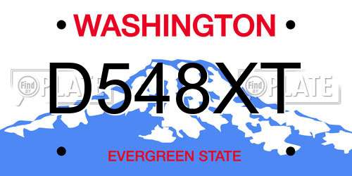 D548XT Washington License Plate