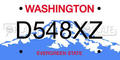 D548XZ Washington License Plate