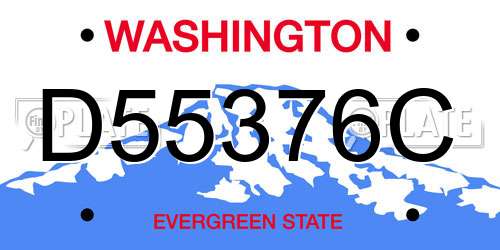 D55376C Washington License Plate
