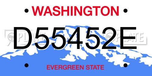 D55452E Washington License Plate