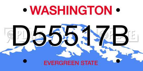 D55517B Washington License Plate