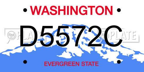 D5572C Washington License Plate