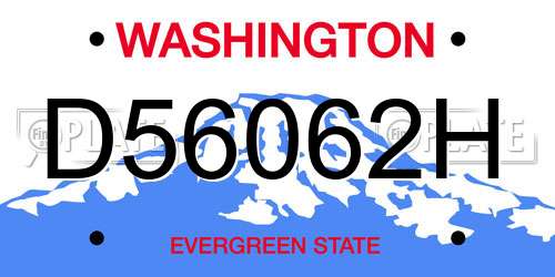 D56062H Washington License Plate