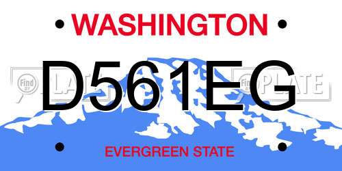 D561EG Washington License Plate