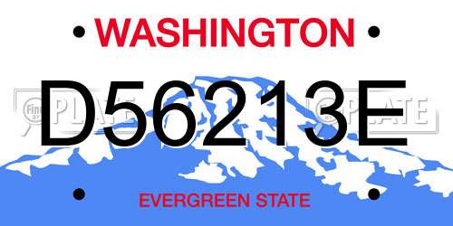 D56213E Washington License Plate