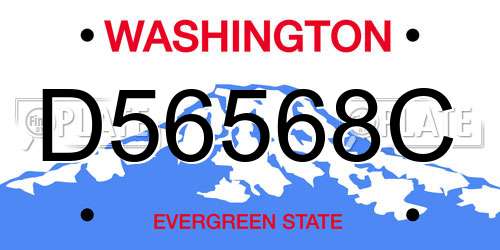 D56568C Washington License Plate