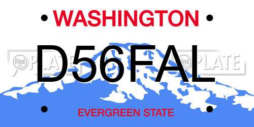 D56FAL Washington License Plate