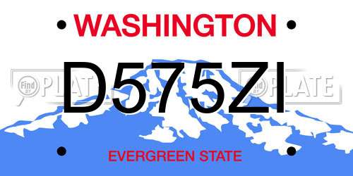 D575ZI Washington License Plate