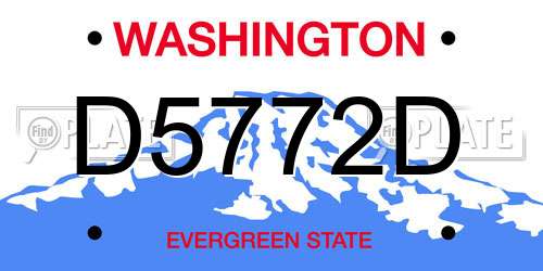 D5772D Washington License Plate